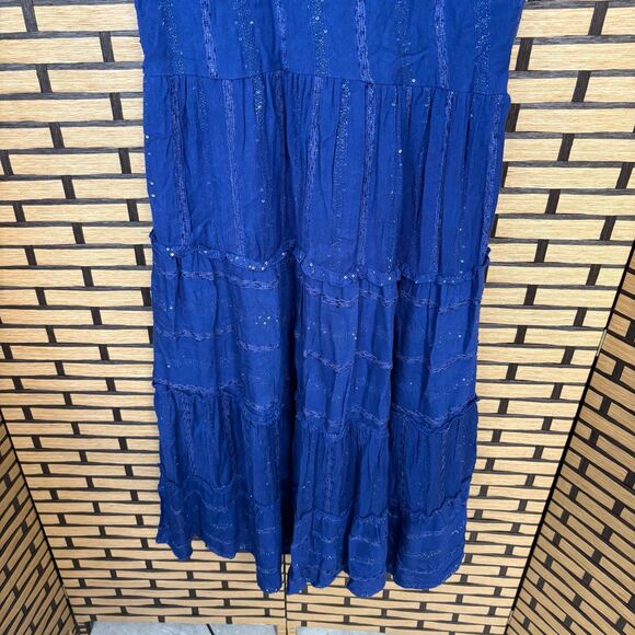 Soft Surroundings Blue Kara Shimmer Dress Size Medium Petite - Picture 5 of 9
